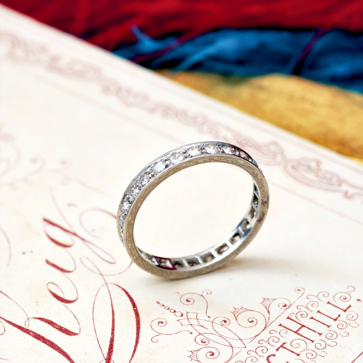 Vintage Size N 1/2 Platinum & Diamond Eternity Ring