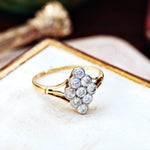 Sublime Date 1919 Antique Diamond Cluster Ring
