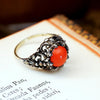 Vintage Coral & Marcasite Cocktail Dress Ring