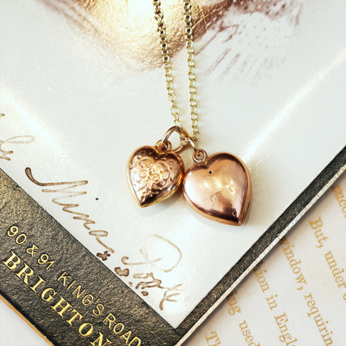 Vintage 9ct Gold Twin Hearts Pendant