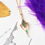 Quintessentially Art Deco Emerald & Diamond Drop Pendant