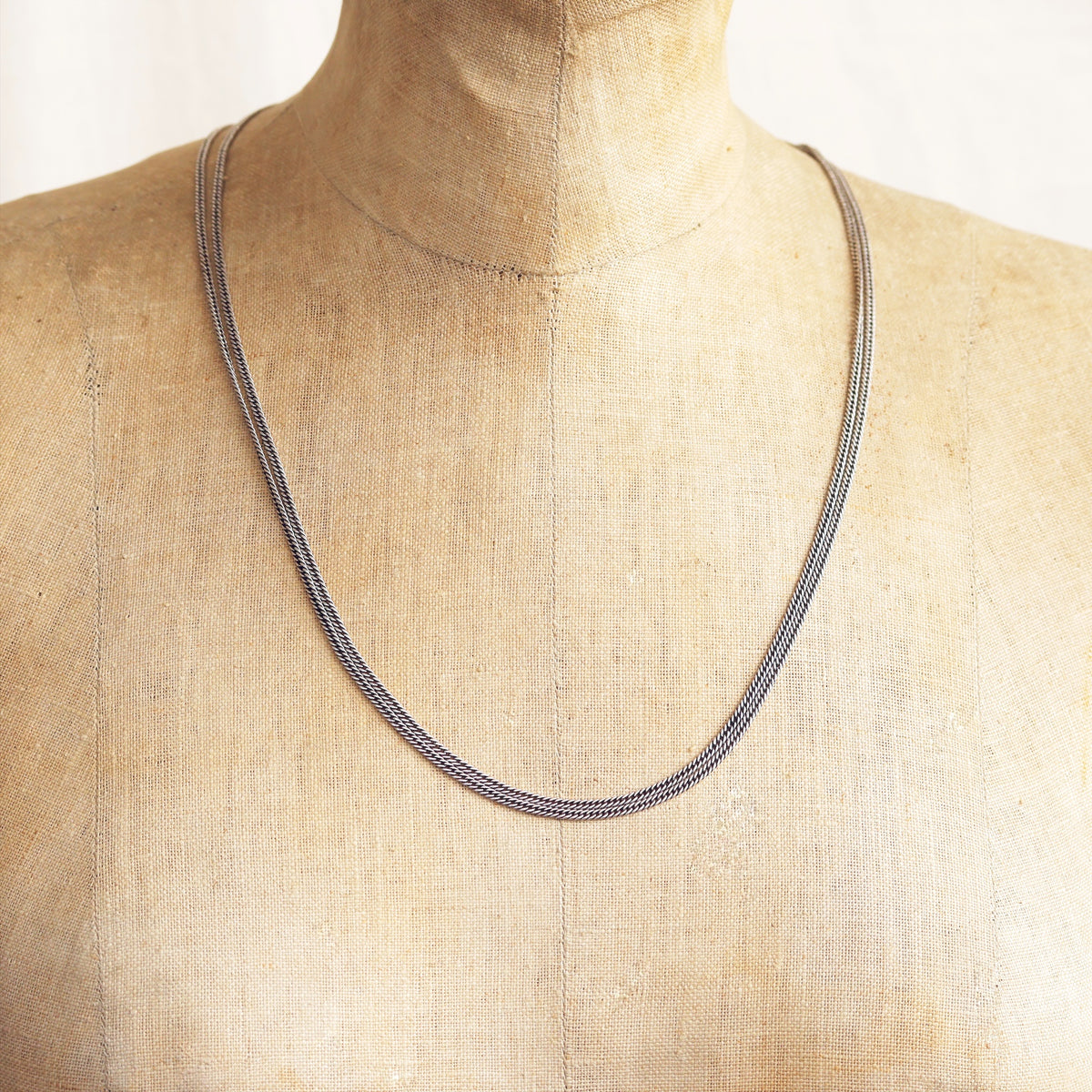 Super Antique Victorian 54" Silver Longuard Chain