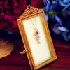 Beautiful Antique Art Nouveau Ruby & Diamond Pendant