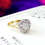 Awesome Loveliness! Vintage Diamond Cluster Engagement Ring