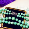 Classic Vintage Elegance Double Row Jade Bead Necklace