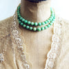Vintage Elegance Double Row Jade Bead Necklace