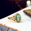 Antique Mystical Egyptian Faience Scarab Ring