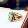 Antique Mystical Egyptian Faience Scarab Ring