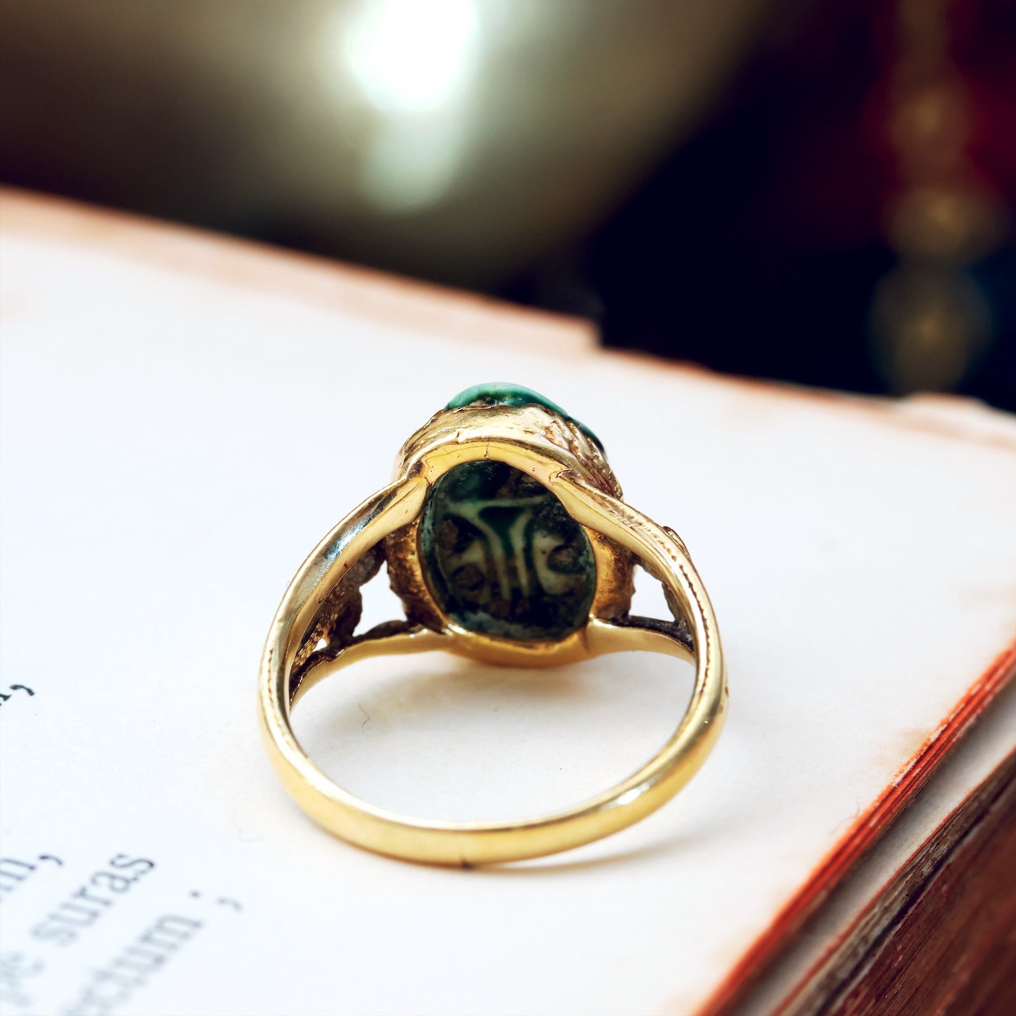 Antique Mystical Egyptian Faience Scarab Ring – Fetheray