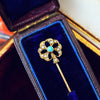 Antique Victorian Turquoise & Seed Pearl Stick Pin