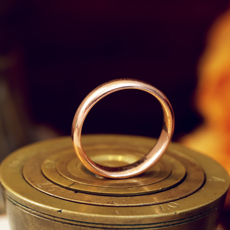 Date 1930 9ct Rose Gold Wedding Band