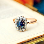 Antique Sapphire & Diamond Engagement Ring