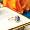 Divine Lovely Antique Sapphire & Diamond Engagement Ring