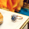 Divine Lovely Antique Sapphire & Diamond Engagement Ring