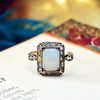 Vintage Art Deco Opal & Paste Cluster Dress Ring
