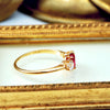 Antique Date 1916 Ruby & Diamond Trilogy Ring