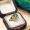 Vintage 14ct Gold Blue Tourmaline & Diamond Ring