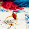 Vintage 14ct Gold Mediterranean Coral Ring