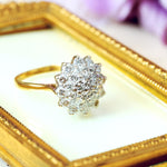 Dizzying Vintage Diamond Glitterball Cluster Cocktail Ring