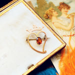 Antique Victorian Witches Heart Brooch