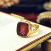 Heroic Antique 18ct Gold Carnelian Intaglio Signet Ring