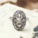 Handmade Vintage French Platinum & Diamond Cluster Ring