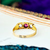 Lovely Antique 15ct Gold Garnet & Quartz Ring