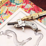 Antique Novelty Berloque Miniature Flintlock Gun Watch Fob