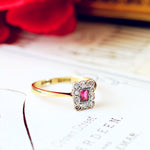 Sweetheart Vintage Ruby & Diamond Ring