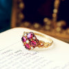 Romantic Date 1880 Pink Paste & Seed Pearl Ring