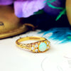 Vintage Date 1973 Crystal Opal & Diamond Ring