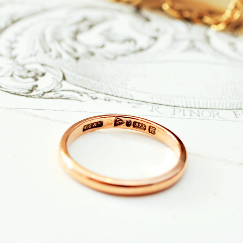 Vintage Date 1931 9ct Gold Wedding Ring