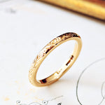 Date 1947 (Size M/6.25) 9ct Gold Hand Engraved Wedding Ring