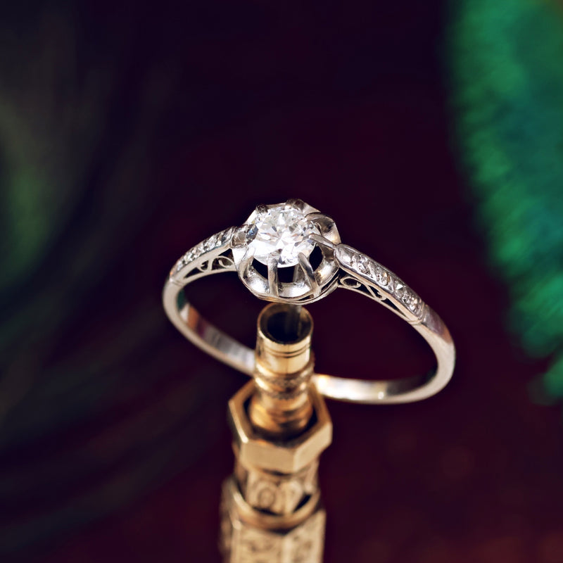 Vintage Art Deco Platinum Diamond Engagement Ring