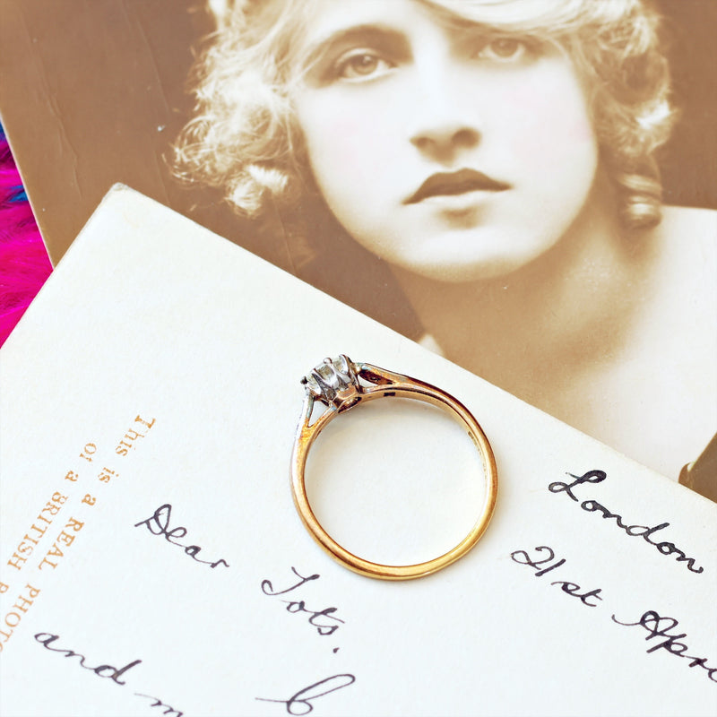 Vintage Classic Diamond Solitaire Engagement Ring