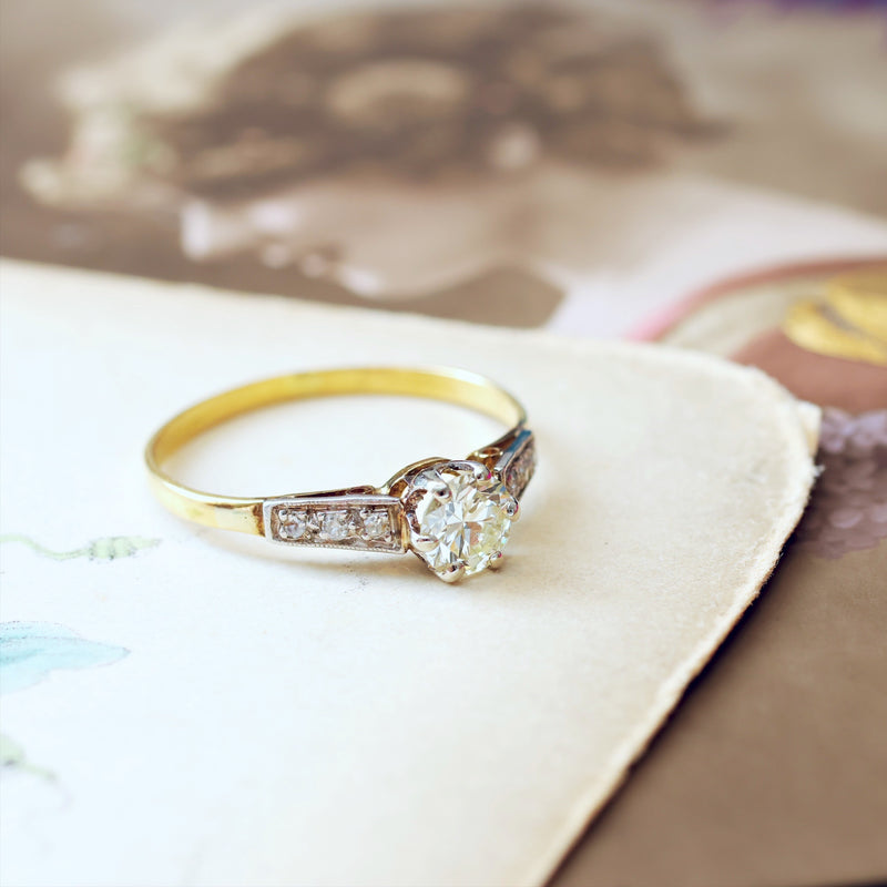 Vintage 1930's Diamond Solitaire Engagement Ring