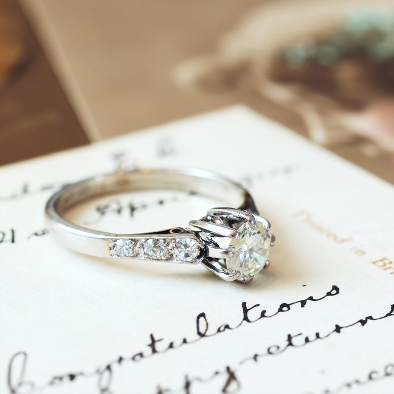 Vintage Platinum Diamond Engagement Ring