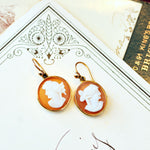 Antique Classical Inspiration Shell Cameo Earrings