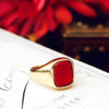 Vintage 9ct Gold Carnelian Signet Ring
