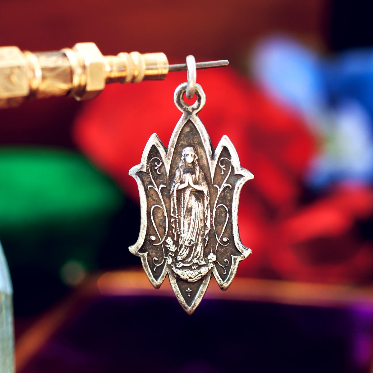 Antique Silver Lourdes Souvenir Charm