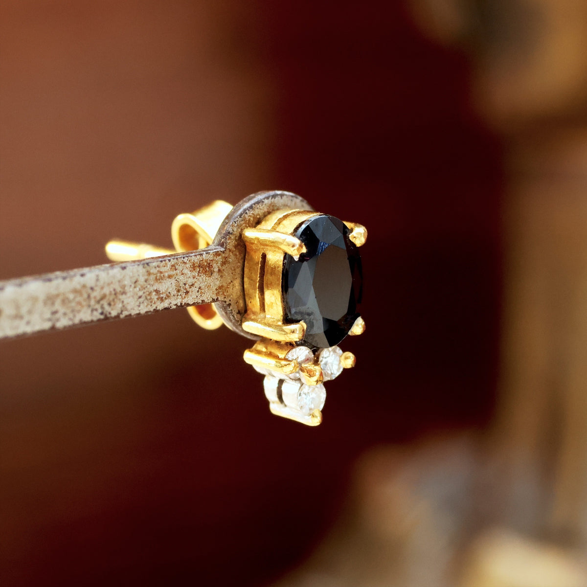Vintage Sapphire & Diamond Earrings