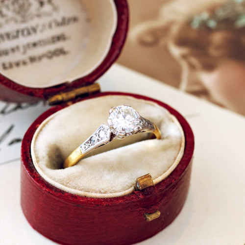 Vintage Brilliant-Cut Diamond Engagement Ring