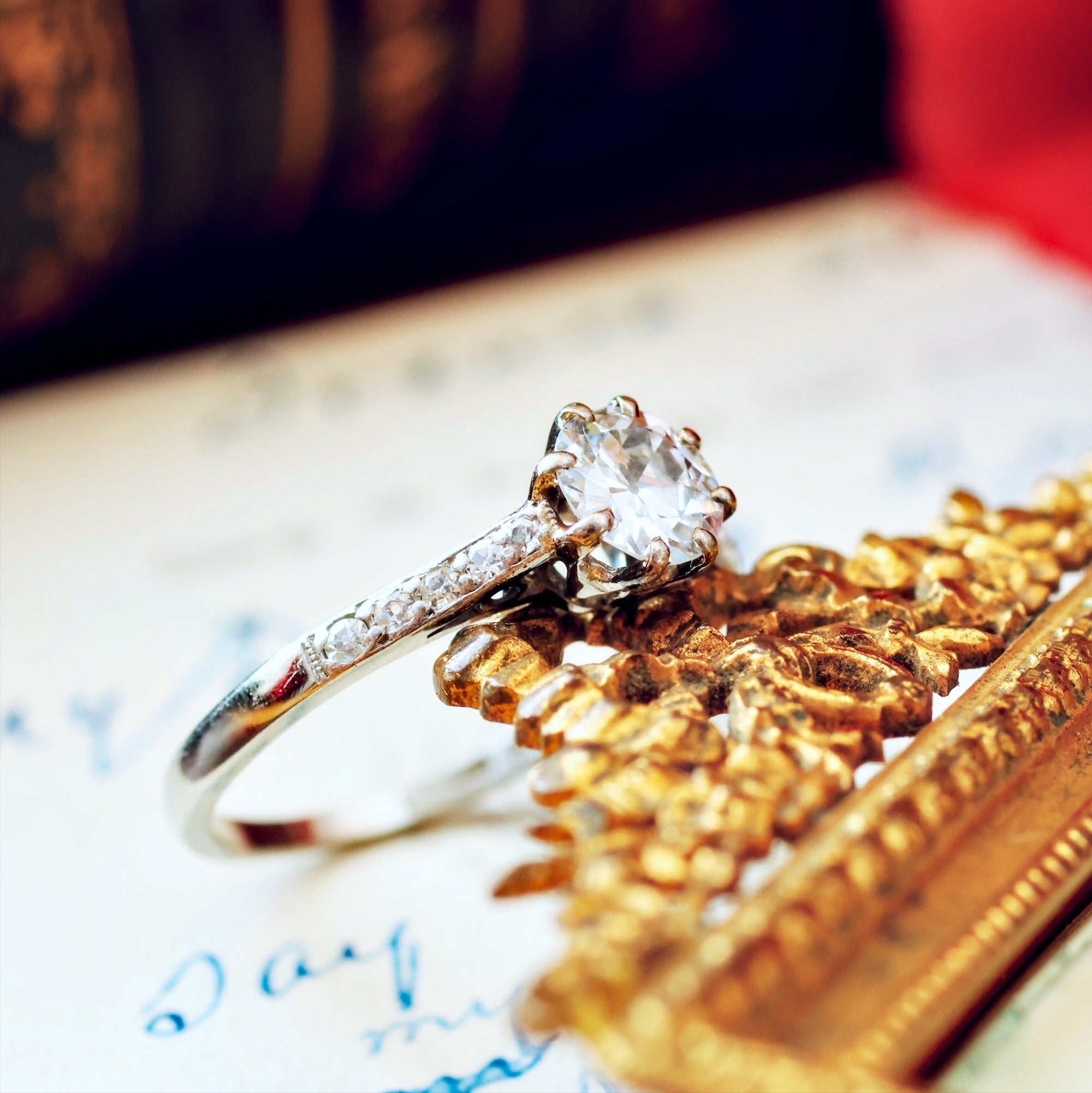 Vintage Old European Diamond Solitaire Engagement Ring Fetheray