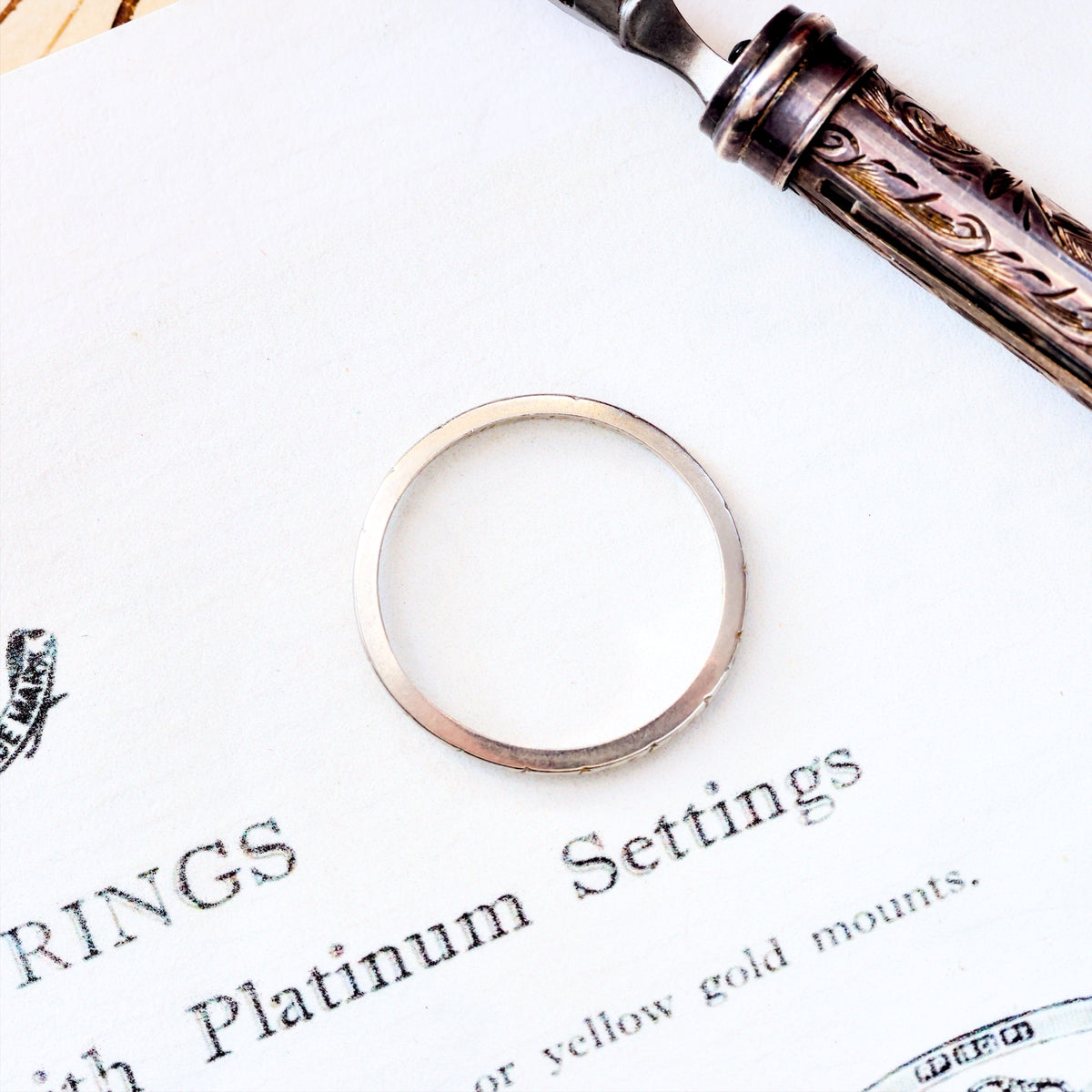 Vintage Date 1957 Size K Platinum Wedding Band
