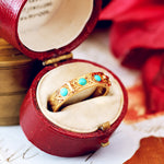 Date 1861 18ct Gold Turquoise 'Fidelity' Buckle Ring