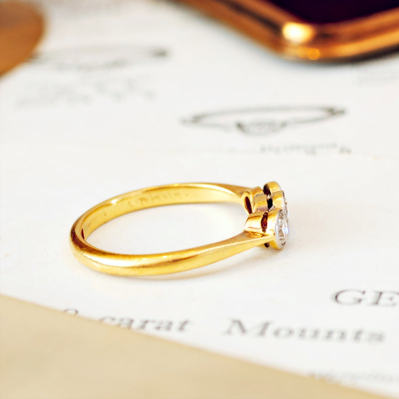 Vintage 1920's Diamond Trilogy Engagement Ring