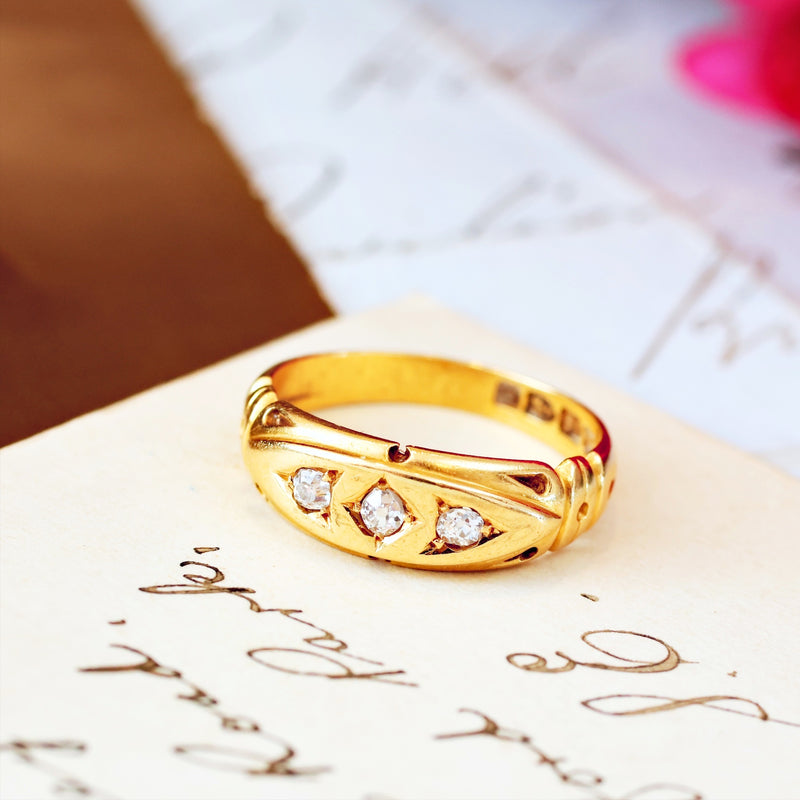 Victorian Date 1889 18ct Gold & Diamond Ring