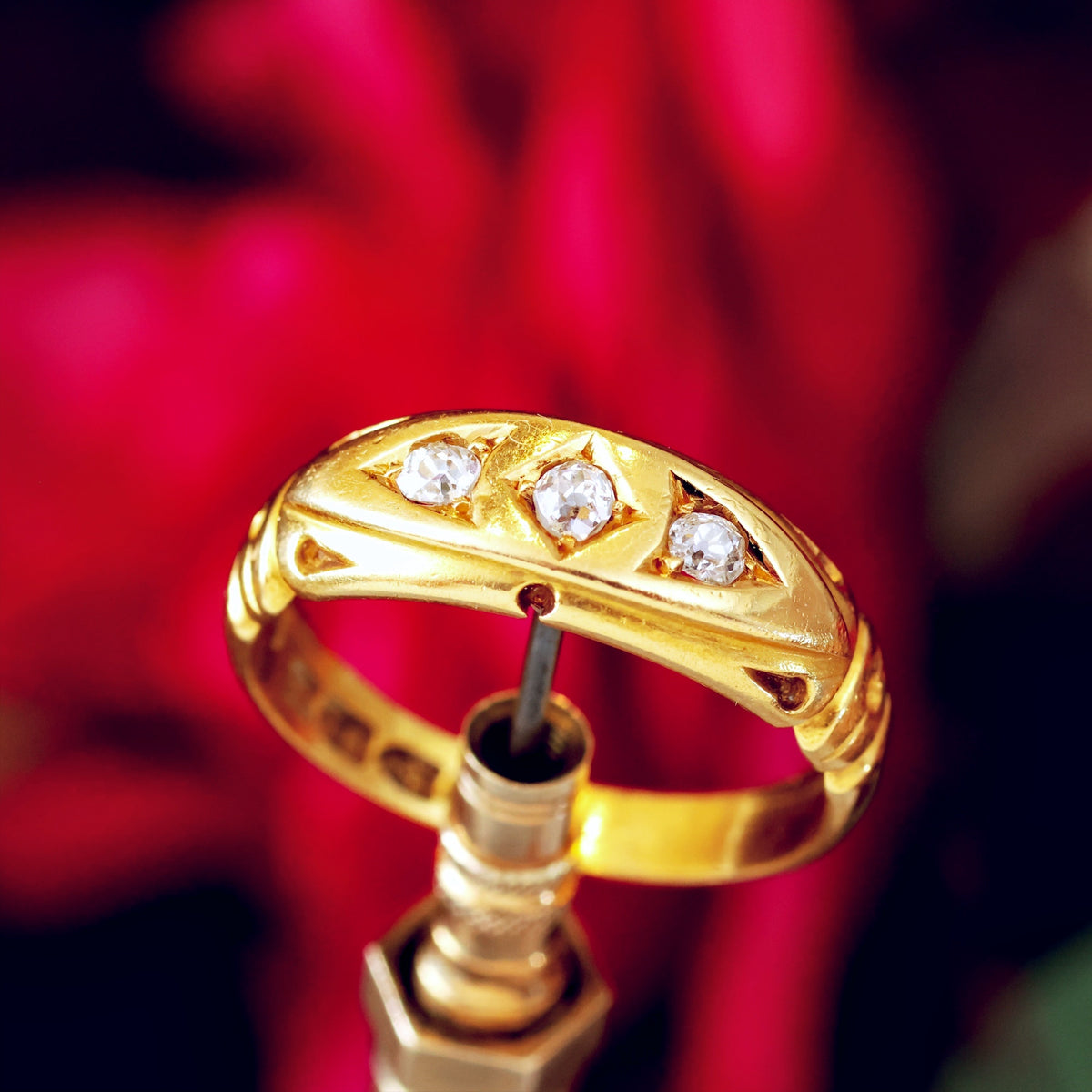 Victorian Date 1889 Diamond Gypsy Band Ring
