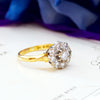 Vintage Date 1977 Diamond Daisy Cluster Engagement Ring