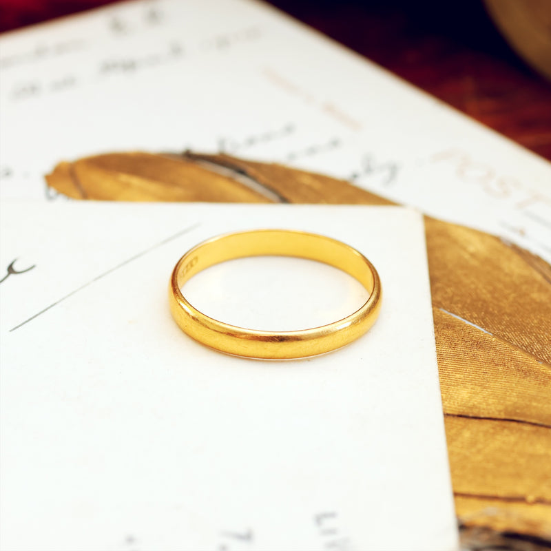 Vintage Date 1956 22ct Gold Wedding Ring